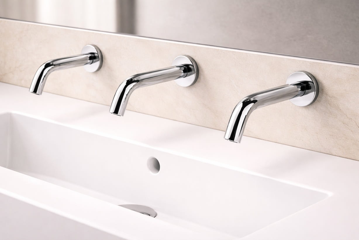 Chrome white sink